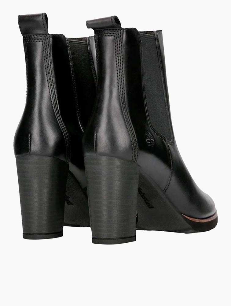 Shop Timberland Black Leslie Anne Chelsea Heeled Ankle Boots for